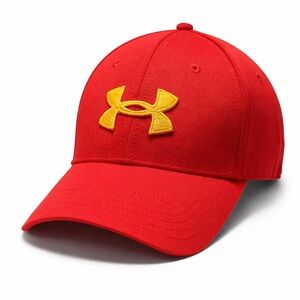 Under Armour Bright Red Hat with Gold Emblem